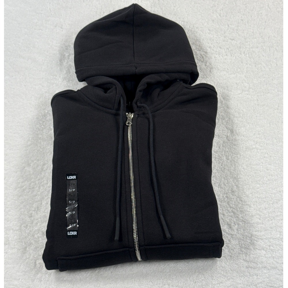 LCKR Men's Small Black Fleece‎ Full Zip Hoodie Athletic Activewear NWT